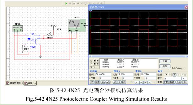光電耦合其接線仿真結(jié)果